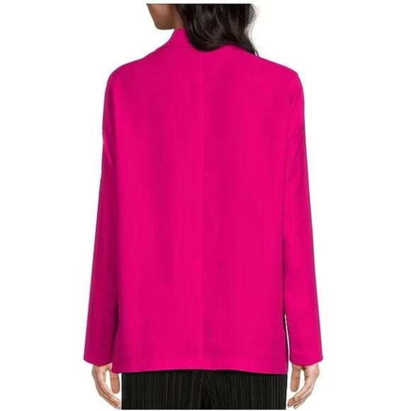 DONNA KARAN DKNY $159 Fuchsia Notch Lapel One-Button Blazer Patch Pockets M - Picture 2 of 5